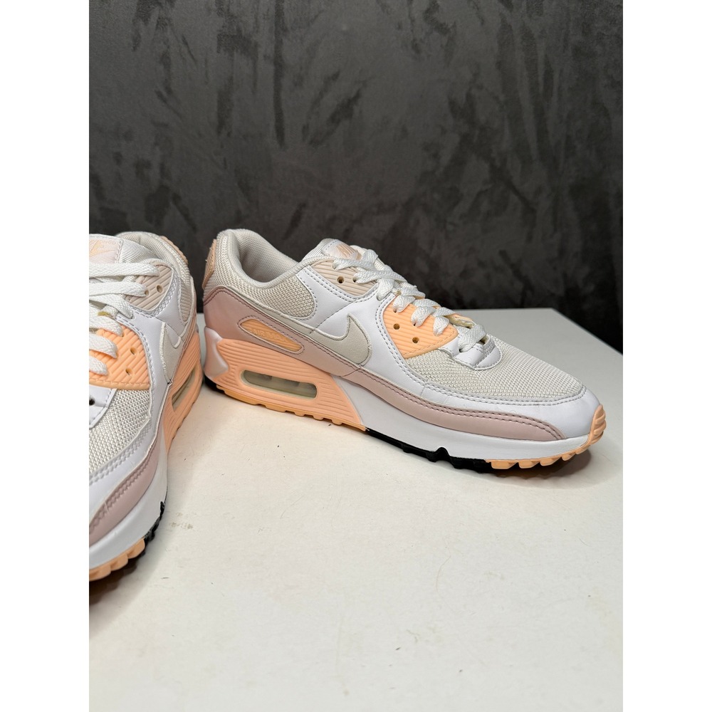 Nike Women’s Air Max 90 Sneakers in White and Peach - Picture 5 of 9